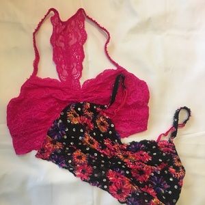 2 Large Victoria’s Secret PINK Lace Bralettes